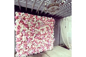 3d Roll Up Floral Wall 8*8 Ft Artificial Silk Flower Purple Wedding Decoration Wall Panel Backdrop