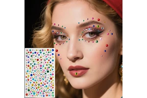 Mixed Color Face Gem Stickers Teardrop Eye Forehead Freckles Rhinestones Diamonds Stickers for Party Stage Makeup