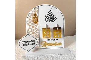 Muslim Islamic Eid Mubarak White Black Gold Silver Countdown Calendar Table Ramadan Accessories Ramadan Decorations 2025