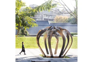 Vincentaa Custom Hollow Metal Sculpture Custom Pumpkin Shape for Outdoor Decor