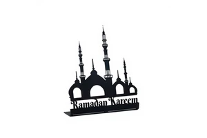 Premium Durable Metal Islamic Ramadan Tabletop Decor for Desk Styling | Waterproof Decorative Item with Spiritual Festive Appeal