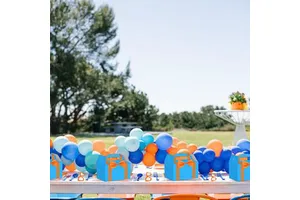 12 Pcs Orange Blue Party Favors English Teacher DIY Paper Orange Gift Box with Eyeglasses Set Baby Shower Birthday Decorations
