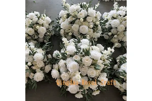 Customized Preserved White Roses Wedding Flowers Centerpieces for Wedding Table Backdrop Decoration
