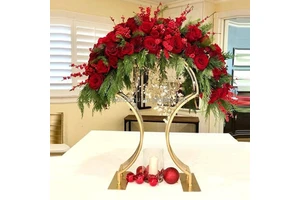Wholesale Luxury Metal Wedding Flower Centerpiece Tabletop Stand for Wedding Decoration HUAMU Brand HM-926 Model