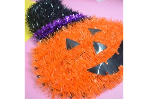 Halloween Theme Modern Plastic Table Decor Tinsel Terror Decorations Orange Pumpkin Heads Party Supplies