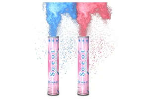 JILE Baby Gender Reveal Party Supplies Pink Blue Color Smoke Powder Confetti Cannon For Baby Shower Party