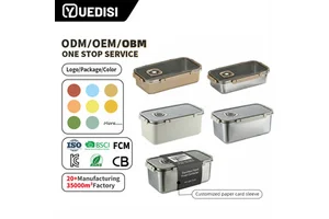 YUEDISI New Arrival Takeaway Food Container Timerable 304 Stainless Steel Food Storage Boxes With Buckle Lids