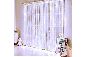 Warm White LED Curtain Lights Waterproof Fairy String Lights for Window Wedding Christmas Party Decorations