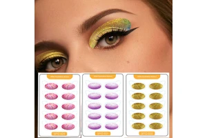 Waterproof Glitter Eyeshadow Paste Temporary Tattoo Stickers for Festival Makeup Stage Show Shimmer Highlighter Eye Decorations