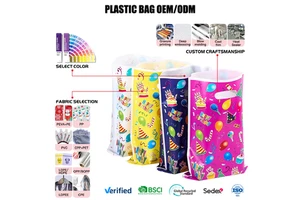Custom Event Party Assorted Colors 6*8 Inch Small Clear Plastic Favors Mylar Loot Goodie Candy Gift Bags for Birthday