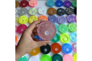 74 Color Colorful Shimmer Glitter 16oz 20oz Tumbler Replacement Cover Durable Rhinestone Bling Acrylic Lids Waterproof Spill