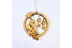 Holy Land Bethlehem Olive Wood Christmas Ornaments 7cm OWO Model for Home Decor Christmas Occasions