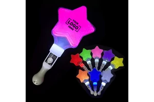 Wholesale Customized logo Printing LED Flashing Neon Fairy Magic Star Glow Wand Kids Party Favor for Carnival Promotional Event