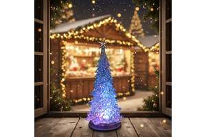 MSD Acrylic LED Christmas Xmas Tree Transparent Night Light With Customizable Design For Christmas Gifts