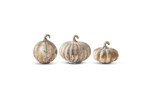 Orange Halloween Lantern Pumpkins Battery Operated Light up Sliver Halloween Pumpkin Decorations for Indoor Outdoor