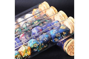 Custom Acrylic Polyhedral Dnd Rpg 7Pcs Set Transparent Clear Plastic Rpg Dice Tube