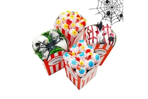 Halloween Decoration Supplies pink Popcorn Box Eyeball Popcorn Party for Halloween Party Supplies