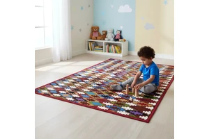 Ultra-Plush Memory Foam Tatami Rug Soft Touch Kids' Bedroom Play Mat Muslim Islam Printed Area Rug Machine Made Factory Product