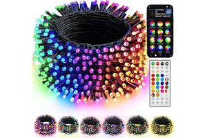 LED Smart Christmas String Lights Remote App Control Tree Party Decor RGB Color Changing Outdoor Waterproof Fairy String Lights