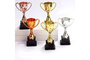 Plastic Trophies Award Trophy Champion Celebrations Birthday Party Sports Meet Winner Prize Cups Gold Silver