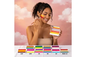 Kid-Safe Non-Toxic Reusable Natural Plant Rainbow Stripe Body & Face Paint Stickers for European Festival Parties CE Certified .