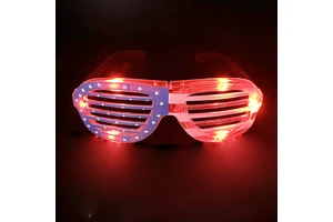 Independence Day American Flag LED Glasses July 4th National Day EyeShutter with Red LED Flashing Light Party Favors