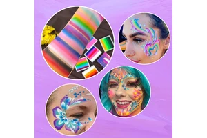Party Makeup Water Active Face Painting Professional Split Cake Liner Color Mixing Rainbow Split Face Body Paint Palette