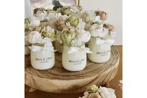 Elegant Romantic Scented Candle Mini Candle Favors Flowers Decoration Candles Fragrance Gifts For Home Decor Weddings Parties