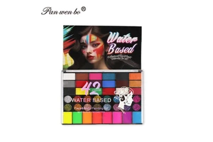 Panwenbo 42 Colors Nontoxic Water-Based Eco-Friendly Face Paint for Face Painting & Body Art Halloween Cosplay Parties