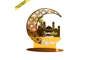 Ramadan Decorations for Home Muslim Islamic Ramazan Hari Raya Eid Mubarak Ramadhan Kareem Golden Moon Table Festival Supplies