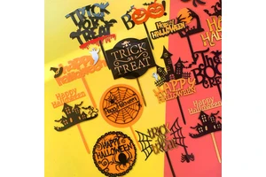 Happy Halloween Festive Acrylic Cake Toppers Factory Supplied Decorations for Graduation Easter Thanksgiving Parties