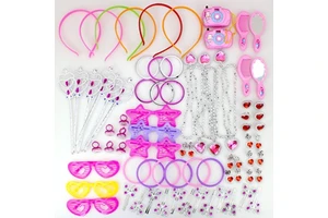60 Pcs Party Favors Supplies Little Girls Birthday Princess Jewelry Toys Gift Bag Accessories Kit for Girls