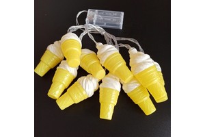 2024 New Arrival String Light China Wholesale Christmas 10 Led String Lights Battery Power Warm White Ice Cream Hanging Lights