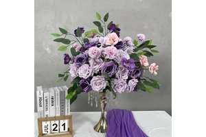 Artificial Wedding Table Floral Arrangements Decoration Silk White and Blue Rose Wedding Centerpieces Flower Ball