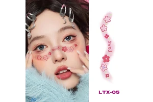 Hot New Disposable Detachable Glitter Face Tattoos Holiday Party Makeup Colored Semi-Permanent Paper Semi-Permanent Tattoos