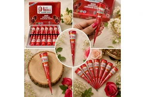 Instant Pure Red Henna Cone Natural Herbal Body Paint Fast Stain Red Temporary Body Art