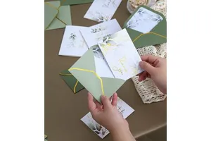 Online Hot Selling Gold Foil Paper Card Wedding Bridal Shower Birthday 4x6'' Custom Thank You Cards with Envelopes and Stickers