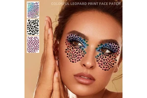 Leopard Print Eye Tattoo Stickers Non-Toxic Harmless for Face Application Parties Masquerade Events Temporary Paper White