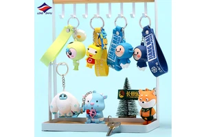 Longzhiyu Custom 3D Cartoon Cute PVC Keychains Light Blue Doll Keyring Gifts With Personalized Logo 17 Years Manufacturer