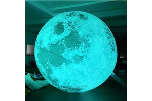 Outdoor Giant Advertising Hanging PVC Moon Balloon Led Light Luminous Inflatable Moon Balloon