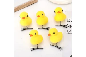 Wholesale New Style Festival Gift Yellow Duck Hair Clip Dancing Duck Toy Clip Velvet for Kids Girls