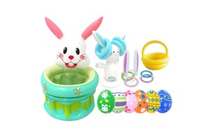Wholesale Newest Bunny Ring Toss Games PVC Inflatable Ice Bucket Foldable & Waterproof for Easter Party Decorations