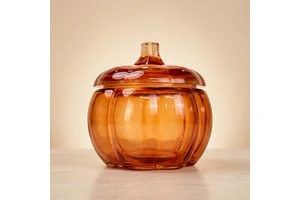 New Arrival Mini Pumpkin Glass Candle Holder Unique Home Decoration Jar Customized Logo Suitable For Weddings And Valentine Day