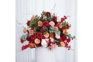 Wholesale High Quality Luxury Red Silk Artificial Flower Ball Wedding Centerpieces and Table Decorations for Wedding Decoration