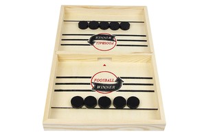 Wholesales Bothwinner BW3501388 Customizable Logo Wood Fast Sling Puck Game Board Table Game for Kids Adults & Family Party