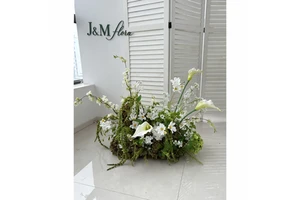 Green White and Blue Wedding Flower Arrangements Hydrangea Artifical Wedding Calla Lilies Anthurium Flower Table Centerpiece