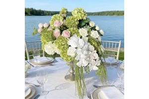 New White Pink Green Wedding Flower Arrangement Flower Ball Table Centerpiece Decor Floor Flower Road Leading Flowers Customized