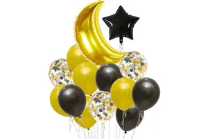 2026 Muslim Festival Decoration Ramadan Supplies Moon Star Foil Helium Balloon Latex Confetti Balloon for Eid Mubarak Balloons