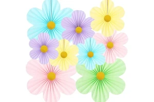 9PCS Set New Three-Dimensional Honeycomb Ball Ornaments Flower Paper Fan Halloween Christmas Wedding Birthday Party Decorations