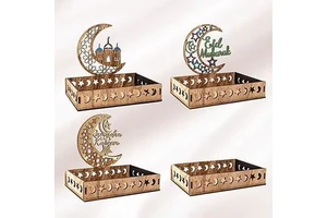 Premium Factory Direct Supply Ramadan Dessert Tray for Muslim Festivals and Parties Handmade Durable Metal Multi Color